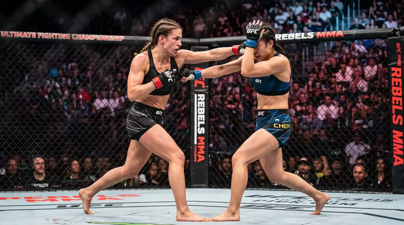UFC women's strawweight bout displayed in a UK sportsbook event menu